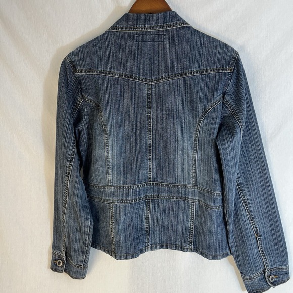 Women's Duck Head Jeans Co. Denim Jacket Med Wash Small Stretch Retro Y2K - Picture 2 of 8